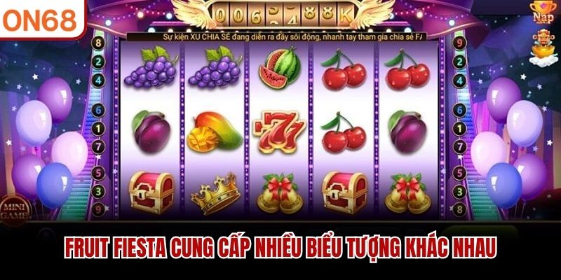 Fruit Fiesta cung cấp nhiều biểu tượng kh&aacute;c nhau